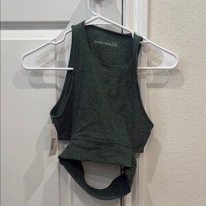 Outdoor Voices Green Crop Cut Out Tank Top